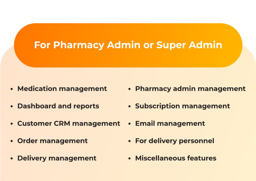 For pharmacy admin or super admin